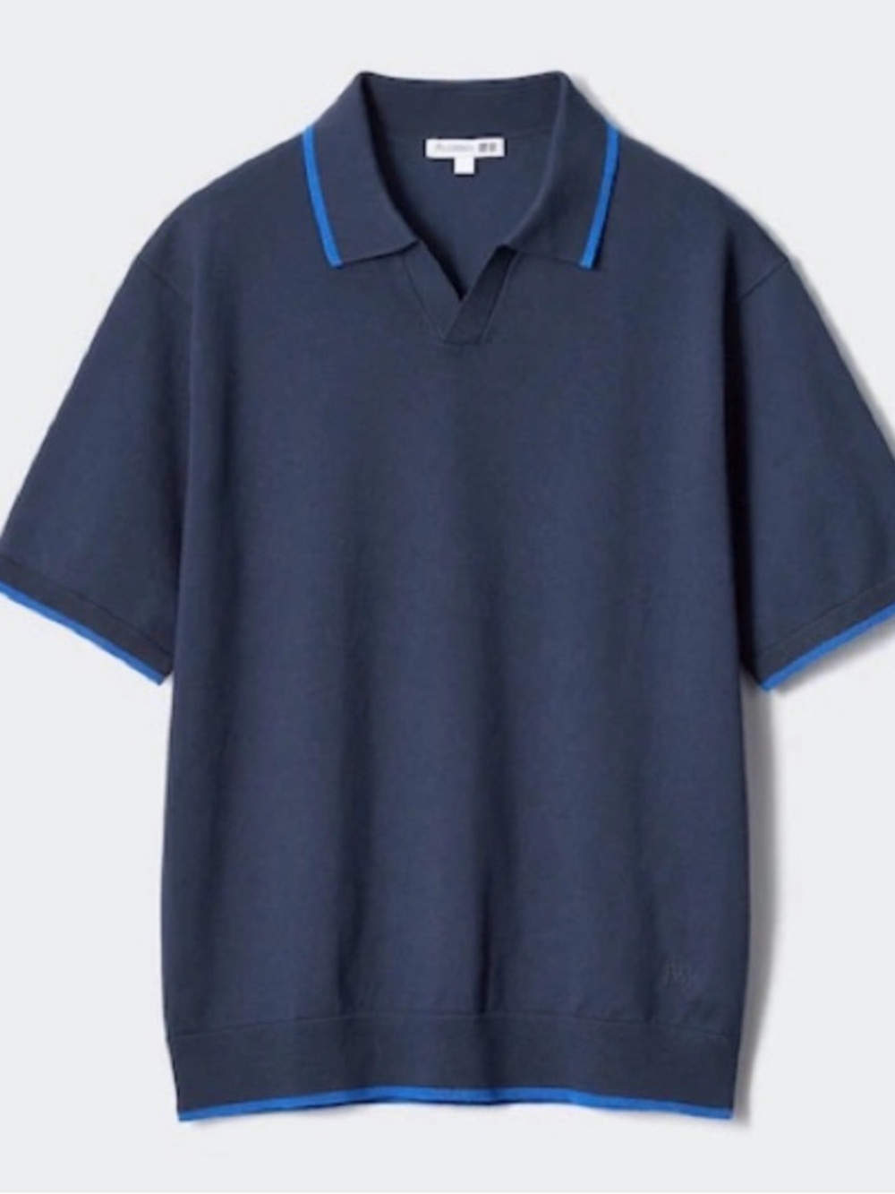 JW Anderson x Uniqlo Blue Knit Polo Shirt Men's Size XXL Collaboration
